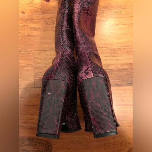 Purple Charles David Heeled Boots Size 5 - Picture 3 of 5